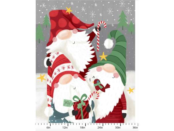 Baumwolle Stoff - PANEL - I'll be Gnome Christmas