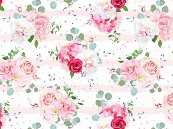 Viskose Jersey Stoff - Blumen & Sprenkel - rosa