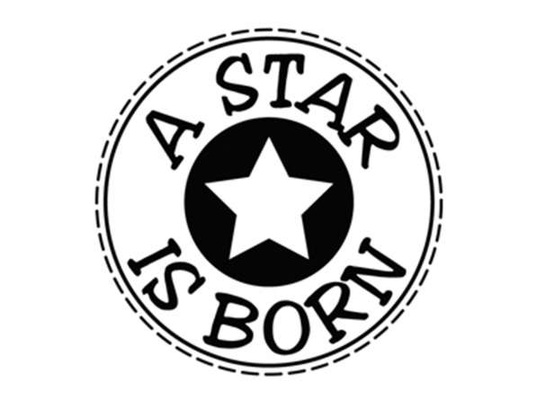 Holzstempel "A STAR IS BORN"