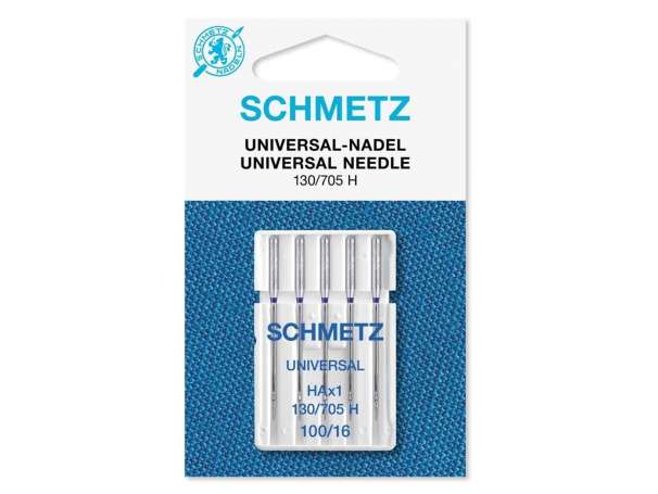 Schmetz - 5 Nähmaschinennadeln, Universal-Nadel 130/705 H - NM 100/16