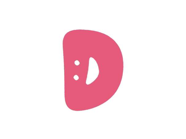 Buchstaben Knopf - pink - D