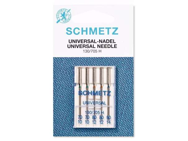Schmetz - 5 Nähmaschinennadeln, Universal-Nadel 130/705 H - NM 70/10-90/14