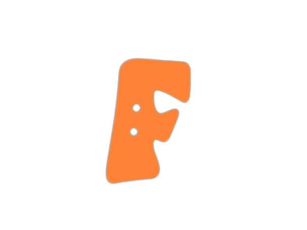 Buchstaben Knopf - orange - F