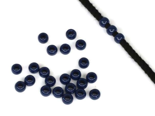 24 Kordel-Perlen - 6x8 mm - dunkelblau