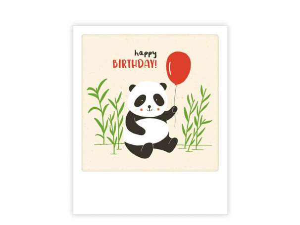 Photo Postkarte - happy BIRTHDAY, Panda