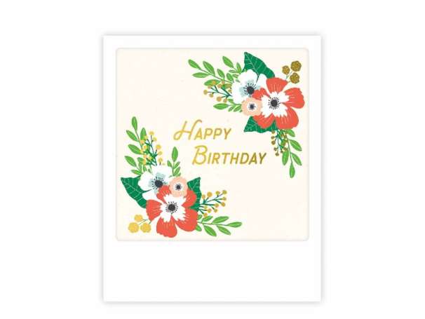 Photo Postkarte - Happy Birthday, Flowers Arrangement