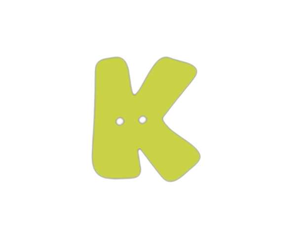 Buchstaben Knopf - grün - K