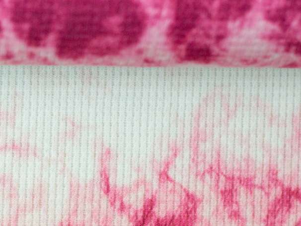 Waffel Jersey - Batik Streifen - pink