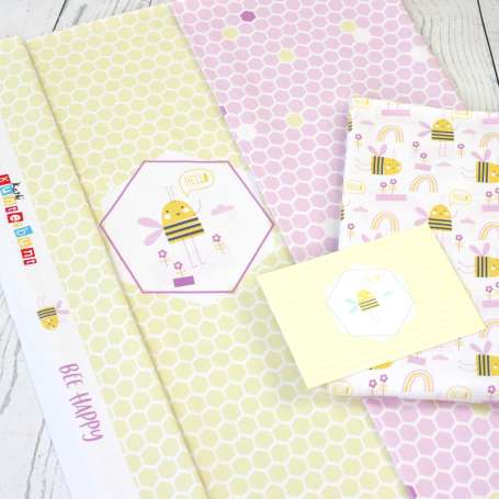 Jersey Stoff - Serie - Bee Happy - rosa