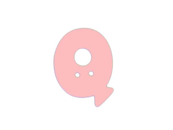 Buchstaben Knopf - rosa - Q