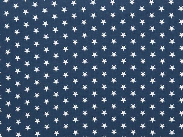 BAUMWOLLE Stoff - Sterne - jeansblau,weiß