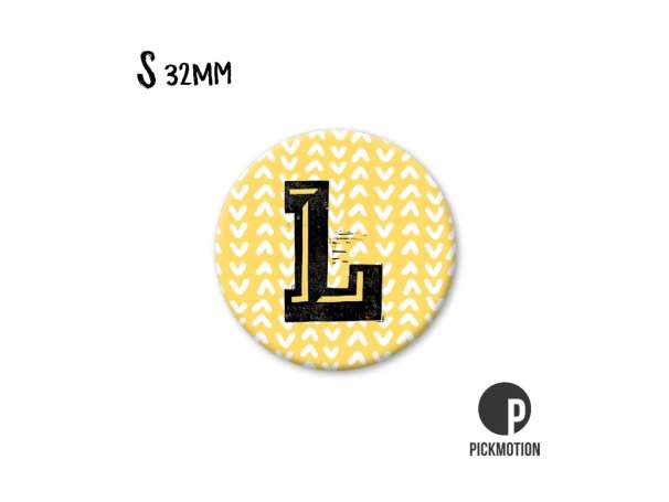 Magnet, Pickmotion - 32 mm - Buchstabe L, gelb