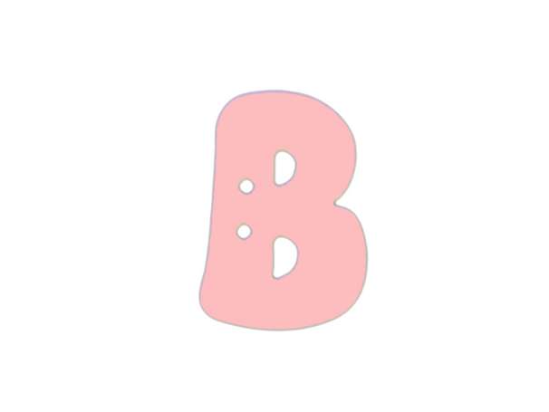 Buchstaben Knopf - rosa - B