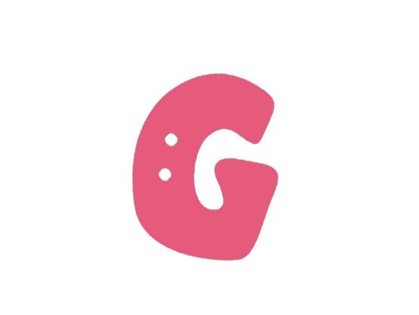 Buchstaben Knopf - pink - G