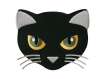 Applikation - Katzenkopf, schwarz