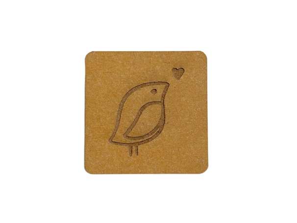 SnaPpap Label - Quadrat - Vogel mit Herz
