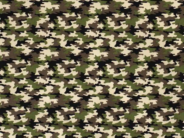 BAUMWOLLE Stoff - Camouflage, grün