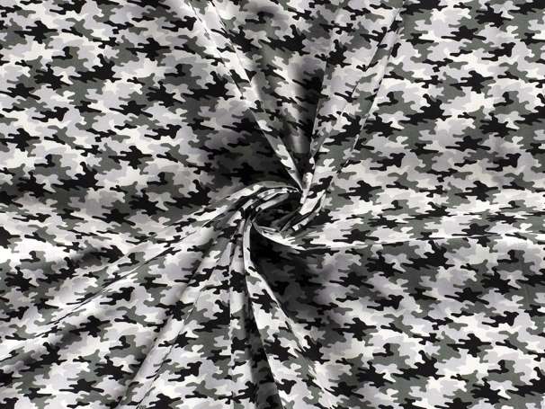 BAUMWOLLE Stoff - Camouflage, grau