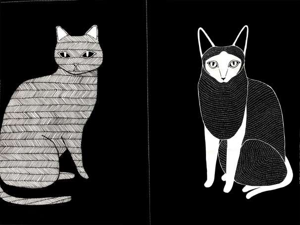 Baumwolle Stoff - Catnip PANEL - Cats