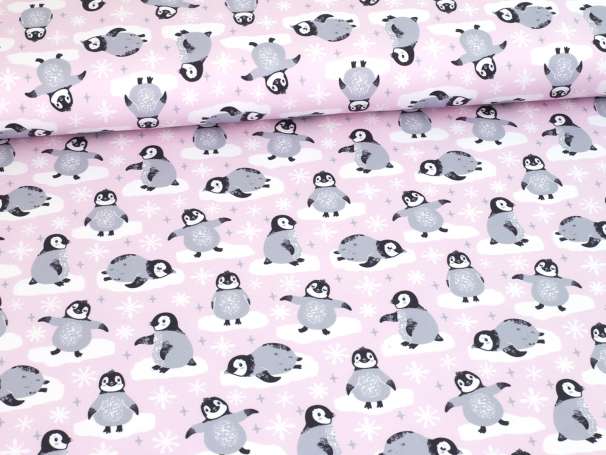 French Terry - Pinguin - rosa