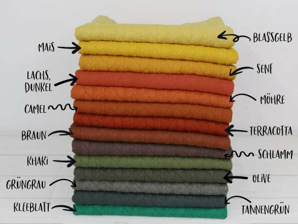 Steppsweat - Zopfmuster - verschiedene Farben
