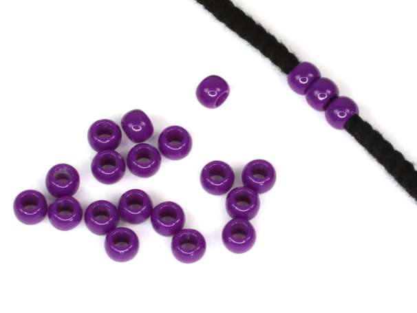 24 Kordel-Perlen - 6x8 mm - violett